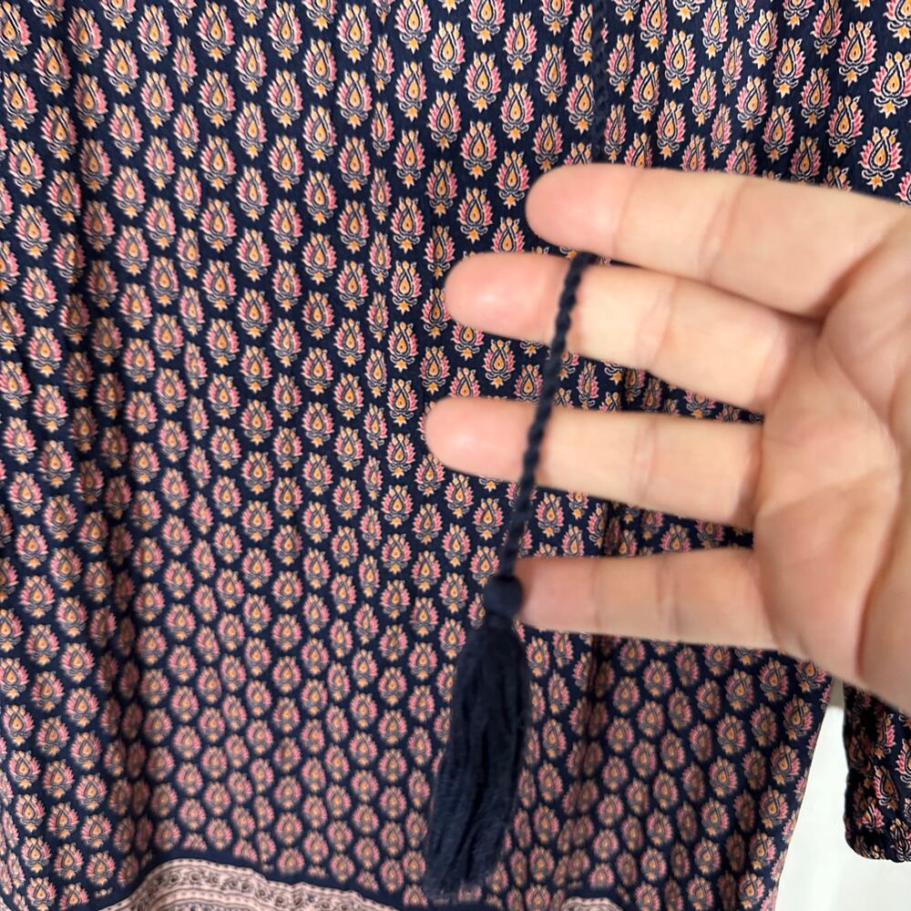 BeachLunchLounge Long Sleeve‎ Boho India Paisley Dress Sz L Beach Pool Cover-up - Picture 4 of 9
